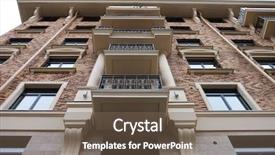  Presentation with tall building - PPT theme having tall apartment building in russia background and a violet colored foreground