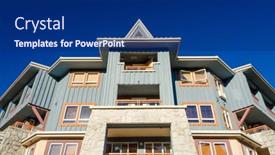  Presentation with tall building - PPT layouts featuring beautiful labrador retriever dogs in the basket background and a coral colored foreground