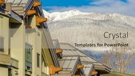  Presentation with tall building - Slides consisting of tall-apartment-building-in-whistler background and a mint green colored foreground