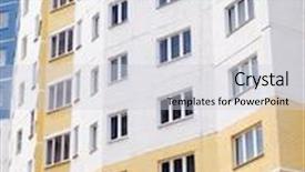  Presentation with tall building - Theme having tall apartments building as a background background and a light gray colored foreground