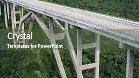  Presentation with crossing bridge - Presentation enhanced with tall bridge crossing a green background and a  colored foreground