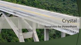 Presentation with crossing bridge - Beautiful slide deck featuring tall bridge crossing a green backdrop and a light gray colored foreground