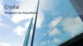  Presentation with tall building - Cool new PPT layouts with tall buildings - architecture and construction concept backdrop and a light blue colored foreground