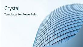  Presentation with bullseye center goal success business - Beautiful slide deck featuring tall buildings - business center backdrop and a sky blue colored foreground