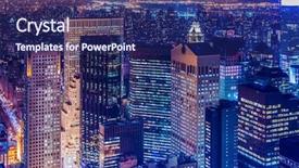  Presentation with tall buildings - Amazing presentation design having tall buildings - famous skyscrapers of new york backdrop and a navy blue colored foreground