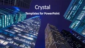  Presentation with tall buildings - Theme enhanced with tall buildings - famous skyscrapers of new york background and a navy blue colored foreground