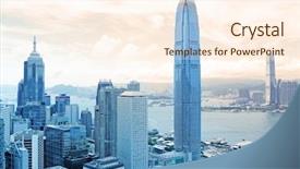  Presentation with tall buildings - Audience pleasing slide set consisting of tall buildings - hong kong skylines backdrop and a cream colored foreground