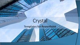  Presentation with tall buildings - Slide deck featuring tall buildings - look up modern office building background and a light blue colored foreground