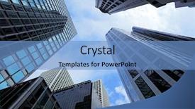  Presentation with tall buildings - Presentation theme with tall buildings - modern building landscape in hong background and a teal colored foreground