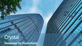  Presentation with tall building - Theme having tall buildings - modern office building with green background and a ocean colored foreground