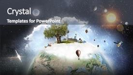  Presentation with organization - Cool new slide deck with tall buildings - moments of world creation backdrop and a dark gray colored foreground