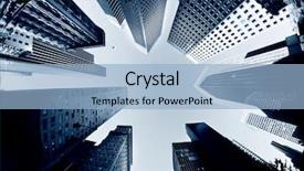  Presentation with tall buildings - PPT theme enhanced with tall buildings - san diego skyscrapers background and a light blue colored foreground