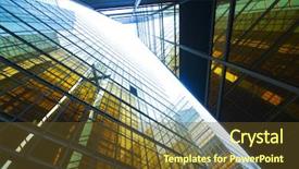  Presentation with tall buildings - Slide set having tall buildings - skyscrapers background for texture background and a tawny brown colored foreground