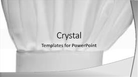  Presentation with tall - Presentation design featuring tall chef hat isolated on white background background and a light gray colored foreground