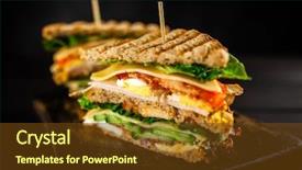  Presentation with tall - Presentation design featuring tall club sandwich background and a  colored foreground