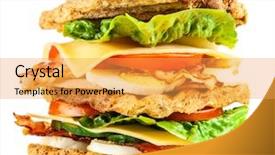  Presentation with tall - Colorful PPT theme enhanced with tall club sandwich backdrop and a  colored foreground