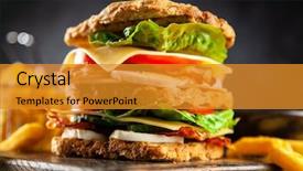  Presentation with tall - PPT theme with tall club sandwich background and a gold colored foreground