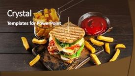  Presentation with tall - Slide deck having tall club sandwich background and a tawny brown colored foreground