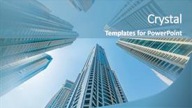  Presentation with tall buildings - Colorful presentation enhanced with tall dubai marina skyscrapers backdrop and a teal colored foreground