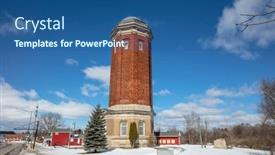  Presentation with tall - PPT layouts with tall-historic-manistique-water-tower background and a ocean colored foreground