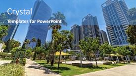  Presentation with tall buildings - Amazing presentation theme having tall-modern-business-and-residential backdrop and a teal colored foreground