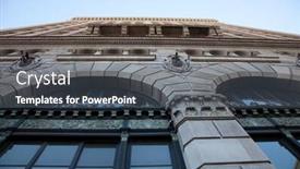  Presentation with tall building - Presentation design consisting of tall office building background and a dark gray colored foreground