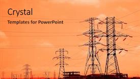  Presentation with tall - Beautiful PPT layouts featuring tall power lines during sunset backdrop and a yellow colored foreground