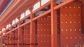  Presentation with tall - Audience pleasing presentation consisting of tall-red-pillars-and-doors backdrop and a red colored foreground