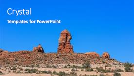  Presentation with arches national park - PPT theme enhanced with tall-rock-formation-against-blue background and a cobalt blue colored foreground