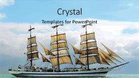  Presentation with sailboat - PPT layouts with tall ship - nostalgic sailboat sailing the ocean background and a light blue colored foreground