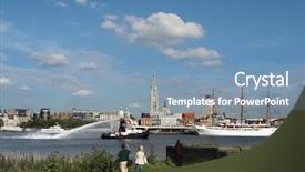  Presentation with top view of amazon river - Theme having tall ships race in 2006 background and a teal colored foreground