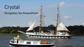  Presentation with 50th - Audience pleasing presentation design consisting of tall ships race of 2006 backdrop and a light blue colored foreground