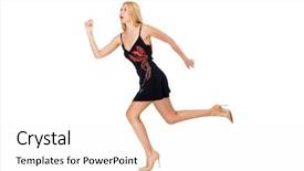  Presentation with black woman at gas station - Cool new presentation theme with tall young woman in black backdrop and a  colored foreground