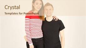  Presentation with racial - Cool new slides with taller - attractive inter racial couple being backdrop and a lemonade colored foreground