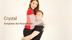  Presentation with racial - Slides enhanced with taller - attractive inter racial couple being background and a cream colored foreground