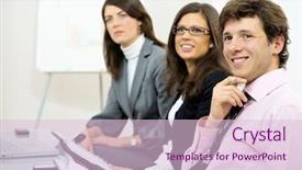  Presentation with group training - Colorful PPT layouts enhanced with talleres - group of smiling businesspeople sitting backdrop and a lemonade colored foreground