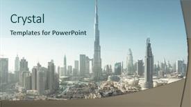  Presentation with emirates - Audience pleasing theme consisting of tallest buildings - dubai skyline united arab emirates backdrop and a  colored foreground