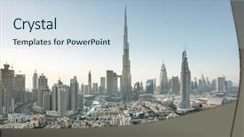  Presentation with emirates - PPT layouts enhanced with tallest buildings - dubai skyline united arab emirates background and a lemonade colored foreground