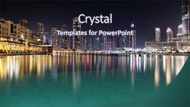  Presentation with city buildings - PPT theme featuring tallest buildings - modern night city of dubai background and a wine colored foreground