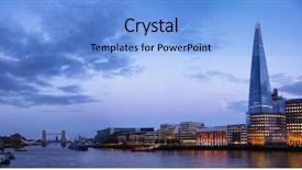  Presentation with panoramic london skyline iconic - Colorful slide deck enhanced with tallest buildings - panoramic london skyline backdrop and a light blue colored foreground