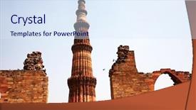  Presentation with culture heritage - Cool new presentation theme with tallest minaret in india backdrop and a sky blue colored foreground