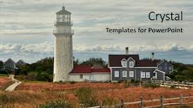  Presentation with usa - Slide set consisting of highland lighthouse oldest and tallest background and a light gray colored foreground