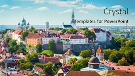  Presentation with skyline - PPT layouts with tallinn-estonia-historic-skyline-towards background and a light blue colored foreground