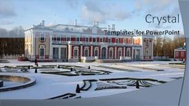  Presentation with baroque art - Slide deck with tallinn-estonia-kadriorg-art-museum background and a light blue colored foreground