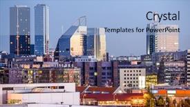  Presentation with city street - Cool new theme with tallinn estonia new city skyline backdrop and a light blue colored foreground