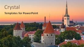  Presentation with dawn - Cool new presentation with tallinn-estonia-old-city-skyline backdrop and a lemonade colored foreground