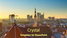  Presentation with skyline - Presentation theme having tallinn-estonia-old-city-skyline background and a tawny brown colored foreground