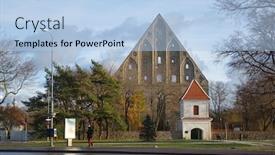  Presentation with zoroastrian ruins of ancient palace - PPT layouts enhanced with tallinn-estonia-pirita-convent-ruins background and a light blue colored foreground
