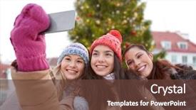  Presentation with town hall - Amazing slides having tallinn old town hall square backdrop and a tawny brown colored foreground