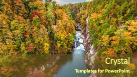  Presentation with falls - Audience pleasing PPT layouts consisting of tallulah gorge in the autumn backdrop and a tawny brown colored foreground